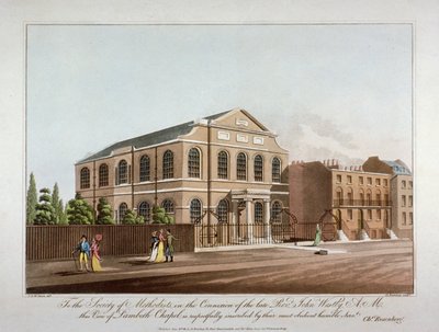 伦敦兰贝斯的卫理公会小教堂，1816年。        作者 C罗森伯格
