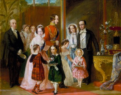 Thomas Younghusband和他的家人在水晶宫迎接维多利亚女王和她的家人》，约1854年。    作者 C井