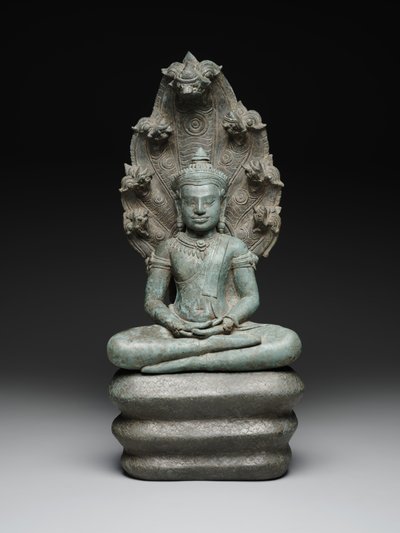 穆沙林达佛，12世纪末-13世纪初（铜合金 作者 柬埔寨语柬埔寨语