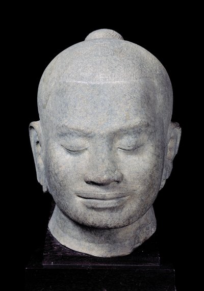 Jayavarman VII国王（1181-1218）Bayon Style，来自Preah Khan，12-13世纪（砂岩） 作者 柬埔寨学派