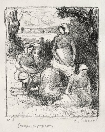 农民小组，c。 1896年。 作者 卡米尔·雅各布·毕沙罗