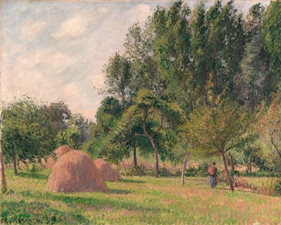 干草堆，早晨，Éragny，1899年 作者 卡米尔·雅各布·毕沙罗