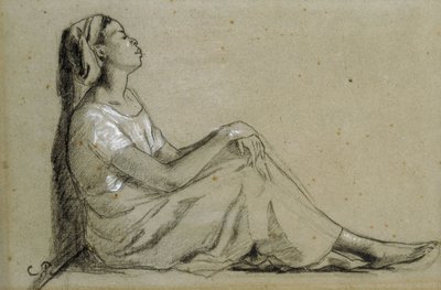 年轻的黑人妇女Assise，1855-57年 作者 卡米尔·雅各布·毕沙罗
