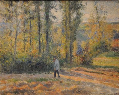 与猎人的风景，蓬图瓦兹与猎人的风景，蓬图瓦兹，1879年 作者 卡米尔·雅各布·毕沙罗