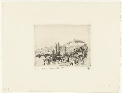 鲁昂附近的风景 Paysage à Rouen (côte ste Catherine)（物体上的标题） 作者 卡米尔·雅各布·毕沙罗