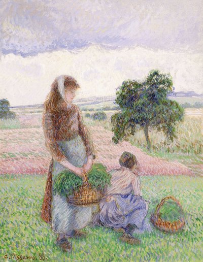 农民提篮；农民妇女提篮，1888年 作者 卡米尔·雅各布·毕沙罗