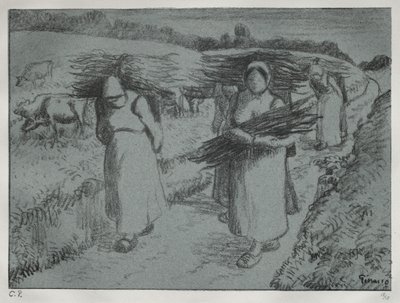农民随身携带的食物，c。 1896年。 作者 卡米尔·雅各布·毕沙罗