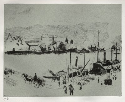 鲁昂的Quai Boieldieu c。 1896年。 作者 卡米尔·雅各布·毕沙罗