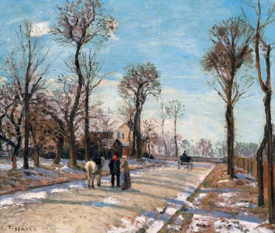 凡尔赛路线，卢浮宫，冬日雪景c。 1870年 作者 卡米尔·雅各布·毕沙罗