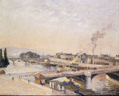 鲁昂上空的日出； 1898年鲁昂的日出 作者 Camille Jacob Pissarro