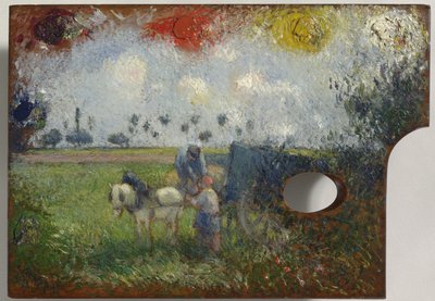 艺术家的风景画板，约1878-80年 作者 卡米尔·雅各布·毕沙罗