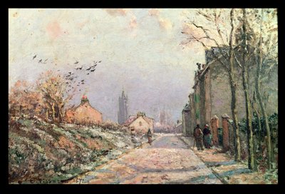 道路，冬天的影响；埃菲特·德·埃弗（La Effett d“ Hiver）的拉路线（La Route），1872年 作者 卡米尔·雅各布·毕沙罗