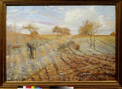 卡米尔·毕沙罗 (Camille Pissarro) (1830-1903) 的白色吉利绘画。 1873年太阳。 0.65x0.93 米。 巴黎，奥赛博物馆 作者 卡米尔·雅各布·毕沙罗