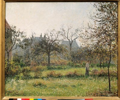 果园里的女人，秋季日场，Eragny 花园，Camille Pissarro (1830-1903) 1897 年作画。 0,54x0,65 m 巴黎，奥赛博物馆 作者 卡米尔·雅各布·毕沙罗