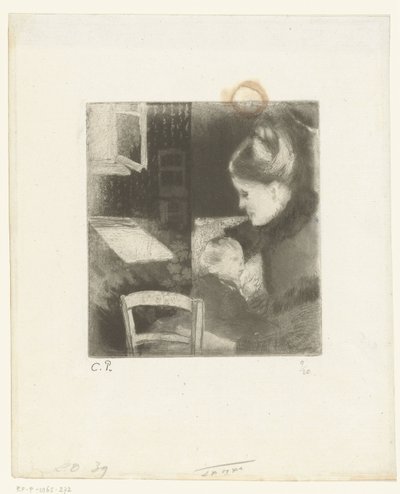 Zogende vrouw
吮吸母亲的孩子 作者 Alfred Porcabeuf（可能）