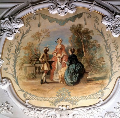 尚蒂伊公园的品酒师 Camille Roqueplan (1803-1855) 19 世纪的绘画作品。 0,97 x 1,14 m 尚蒂伊博物馆 conde 作者 卡米尔·约瑟夫·艾蒂安·罗克普兰