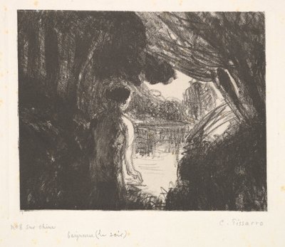 沐浴者，傍晚，1897年。 作者 卡米尔·雅各布·毕沙罗