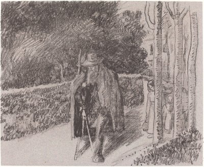 拄着拐杖的乞丐(Mendiant a la bequille) 作者 卡米尔·毕沙罗
