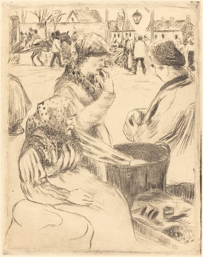 Chestnut Vendors Marchands de marrons, 1878年。 作者 卡米尔·毕沙罗