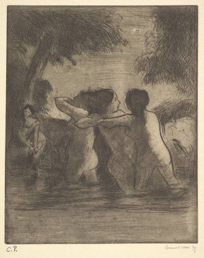 四泳客，1895年。 作者 卡米尔·雅各布·毕沙罗