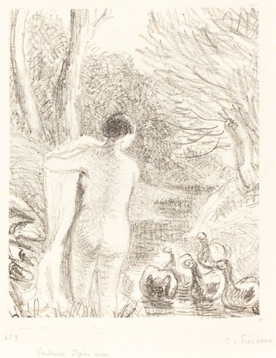 裸体鹅女，约1897年。 作者 卡米尔·毕沙罗