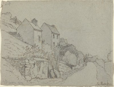 路边的房子，1859年。 作者 卡米尔·毕沙罗