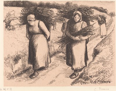 扛着棍子的农民(Paysannes portant des fagots) 作者 卡米尔·毕沙罗