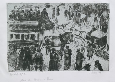 巴黎哈弗尔广场，约1897年 作者 卡米尔·毕沙罗