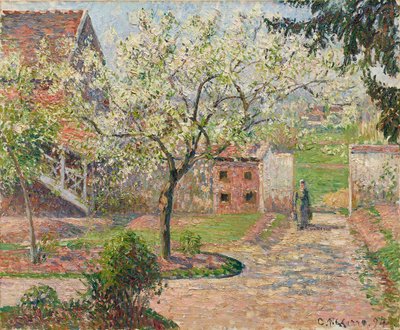 开花的梅树，埃拉格尼。画家之家》，1894年。 作者 Camille Pissarro