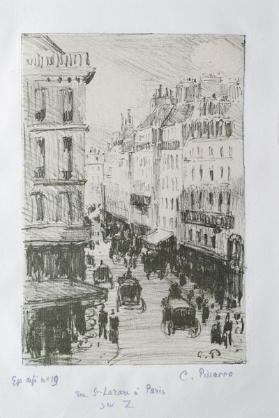 圣拉扎尔街，巴黎，1897年 作者 卡米尔·毕沙罗
