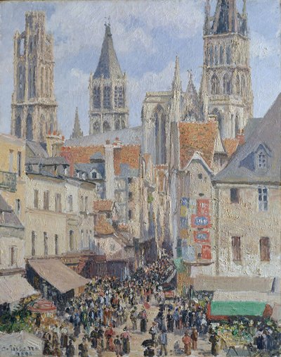 鲁昂街（Rue de l&39;Épicerie），鲁昂（阳光的影响） 作者 卡米尔·雅各布·毕沙罗