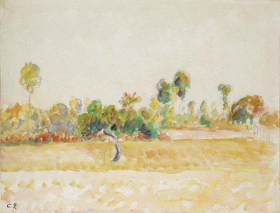 埃普特河畔埃拉尼的果园研究，从艺术家的房子看，约1886-1890年 作者 卡米尔·毕沙罗