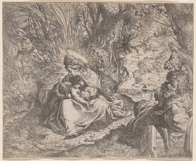 1587-1590年，其余人员飞往埃及。 作者 卡米洛·普罗卡西尼（Camillo Procaccini）