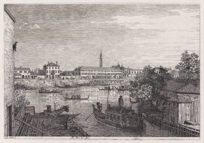 Ale Porte del Dolo（在多罗的水闸），选自 Vedute（风景）系列 作者 卡纳莱托（乔瓦尼安东尼奥运河）