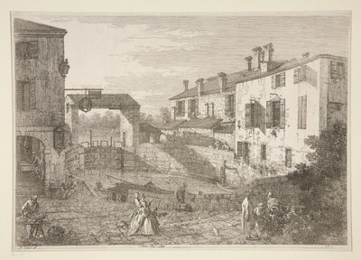 多洛之锁》（Le Porte del Dolo），选自《Vedute》（视图）系列 作者 卡纳莱托（乔瓦尼安东尼奥运河）