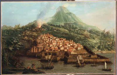 一个带有港口和航运的火山岛 作者 乔瓦尼·安东尼奥运河（Canaletto）