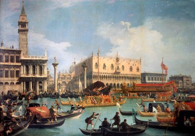 Buccentoros，回到1730年代总督府的码头。 作者 乔瓦尼·安东尼奥运河（Canaletto）