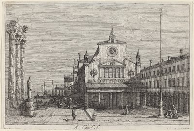 S. Giacomo di Rialto的假想图，约1735-1746。 作者 卡纳莱托