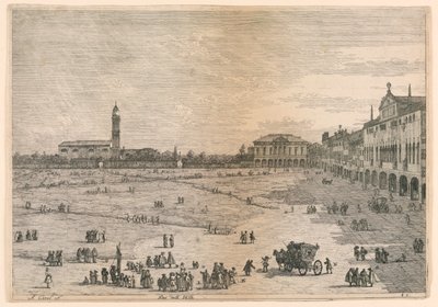 Prà della Valle (Prato della Valle, Padua), 摘自Vedute altre prese da i luoghi altre ideate 作者 卡纳莱托