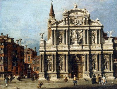 威尼斯Santo Maria Zobenigo教堂和坎波， 作者 乔瓦尼·安东尼奥运河（Canaletto）