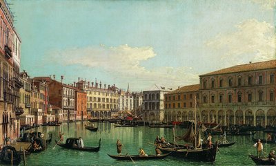 威尼斯大运河，向南望向里亚托桥，1730年代。 作者 乔瓦尼·安东尼奥运河（Canaletto）