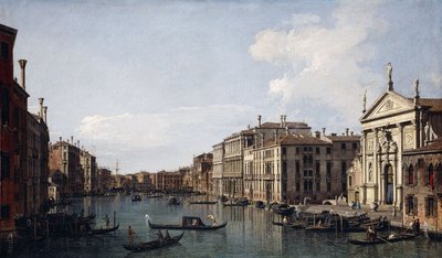 威尼斯大运河，从圣斯塔伊到Fabbriche Nuove di Rialto朝东南看， 作者 乔瓦尼·安东尼奥运河（Canaletto）