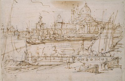 威尼斯：来自Molo di Terranova的Dogana和S. Maria della Salute，18世纪中期 作者 卡纳莱托