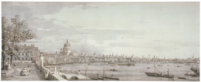 泰晤士河景观，伦敦，约1750年 作者 卡纳莱托