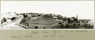 1917年12月2日，Jaffa从法国医院的顶端望向西方 作者 上尉亚瑟·罗兹（Arthur Rhodes）