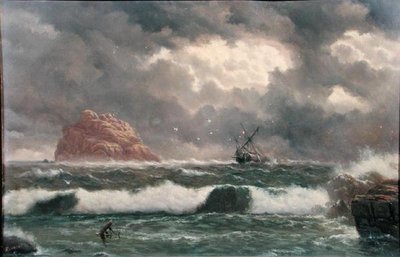 暴风雨的海岸景象（板上油画） 作者 上尉约翰·霍顿·福雷斯特