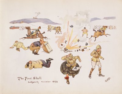 The First Shell，Ladysmith，1899年，来自莱迪史密斯的Leaguer，1900年 作者 克莱夫·迪克森船长