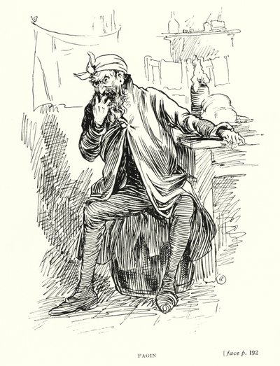 狄更斯人物：费金（石版画） 作者 爱德华·亨利·汉德利上尉阅读