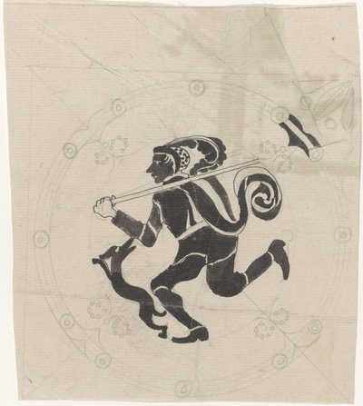 猎兔装饰设计 作者 Carel Adolph 狮子纪念章