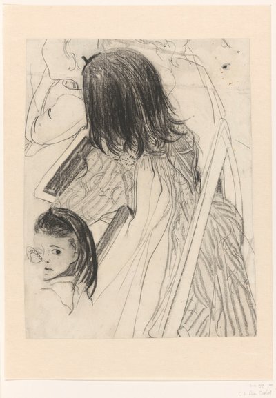 与坐着的女学生的素描表 作者 Carel Adolph 狮子纪念章